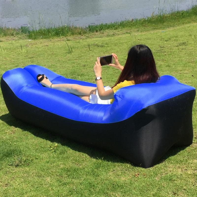 240*70cm påsar strandsoffa camping utomhusprodukter snabb uppfällbar luftbäddsoffa bra sovsäck uppblåsbar luftsäck: Kungsblå