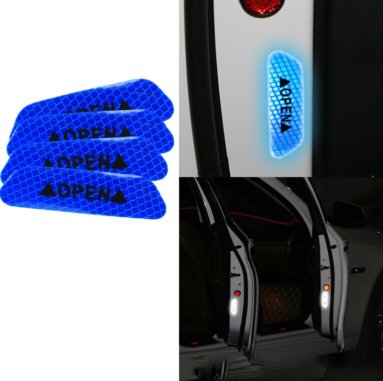 Car Door Safety Warning OPEN Reflective Sticker for Jeep Renegade BU Cherokee KL Patriot Compass Wrangler Sahara JL
