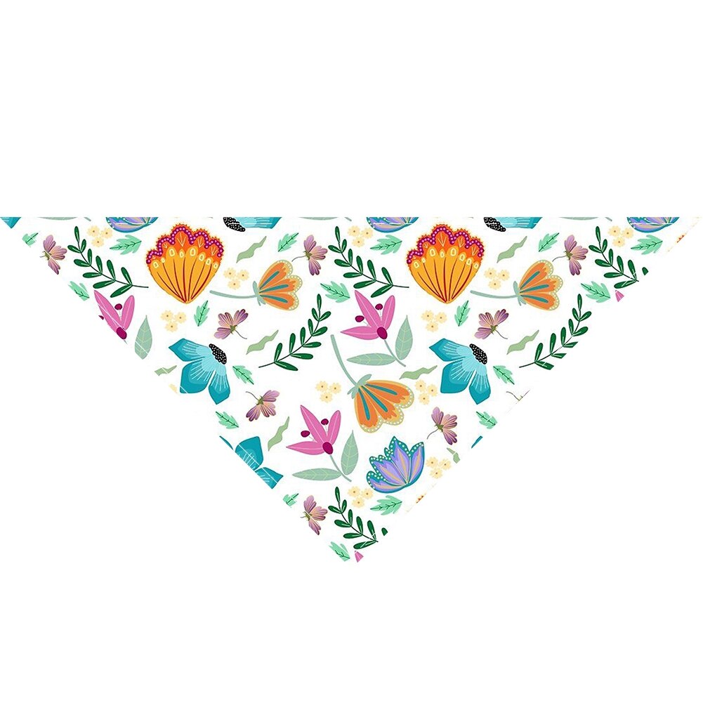Adjustable Pet Dog Bandana Collar Neckerchief Pattern Little daisy Triangle Neck Scarf Saliva Towel Accessories