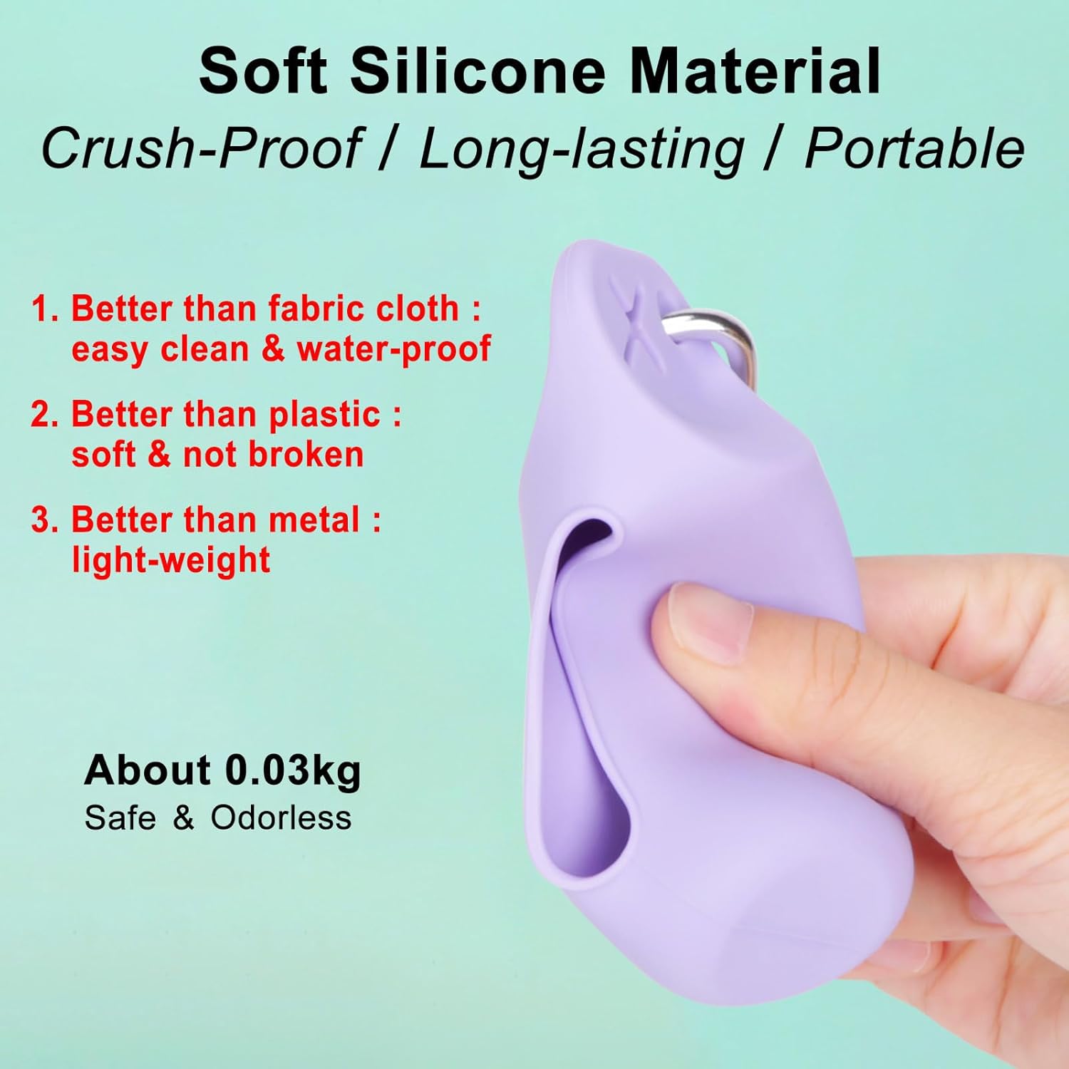 Silicone Dog Poop Bags Holder dog bags dispenser walking stand portable feces collection bag hanging ring silicone storage box