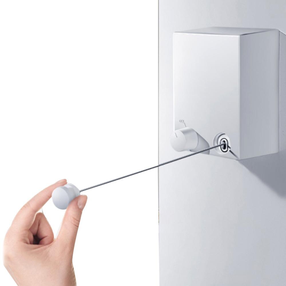 Retractable Indoor Clothes Hanger Rope Wall Mounted Hanger Drying Towel Rack Flexible Clothesline Bathroom Clothes Dryer