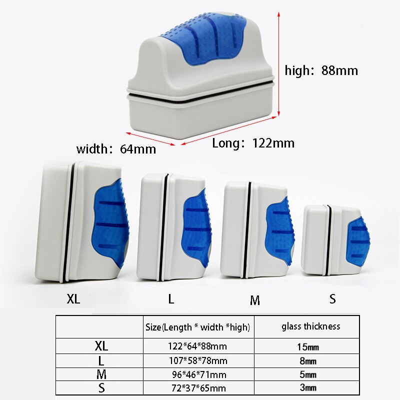 Rasqueta limpiadora de algas para acuario, cepillo magnético, herramientas para acuario,