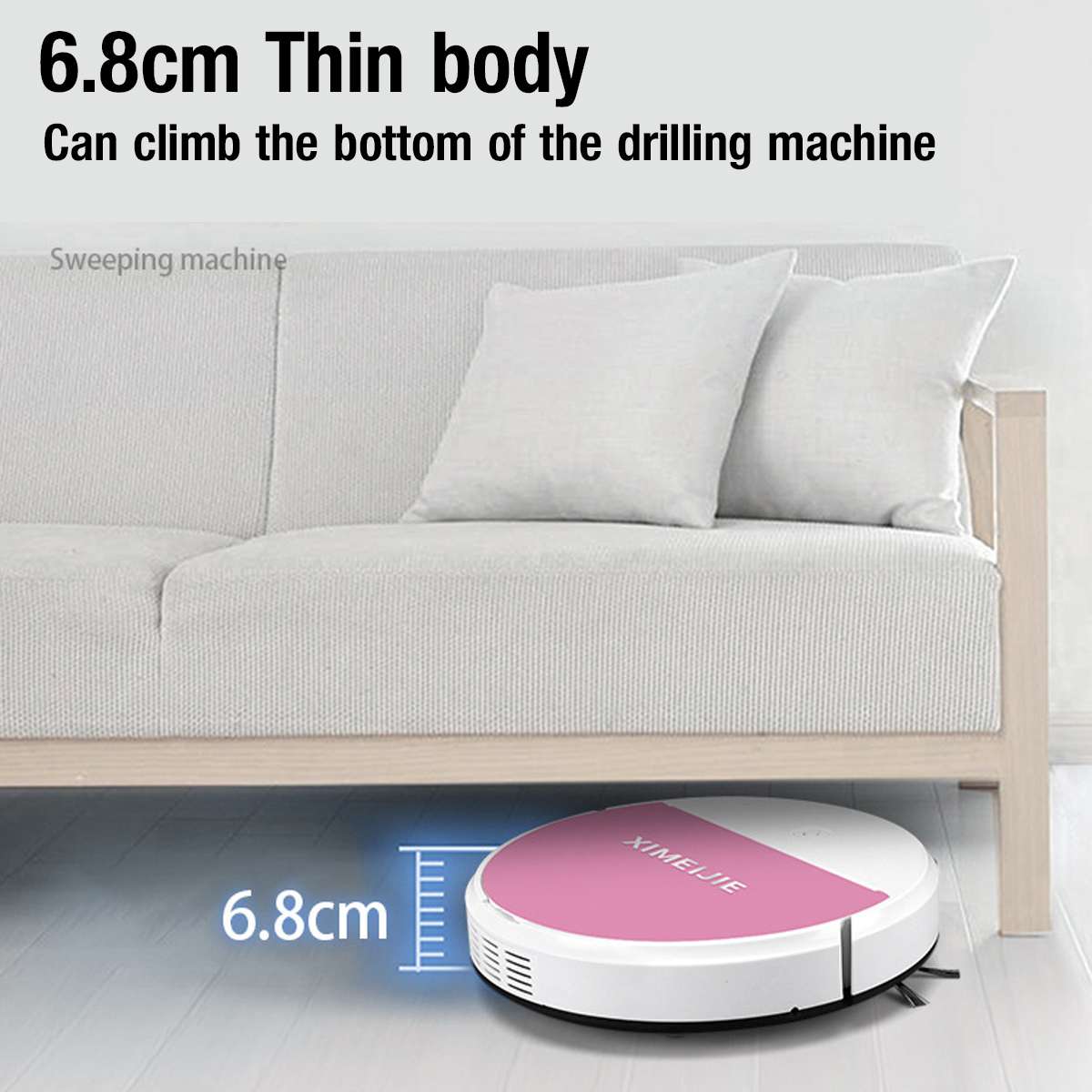 1800Pa Smart Sweeping Robot Floor Spray UV Disinfection Sterilization 3-In-1 USB Rechargeable Dry Wet Sweeping Vacuum Cleaner