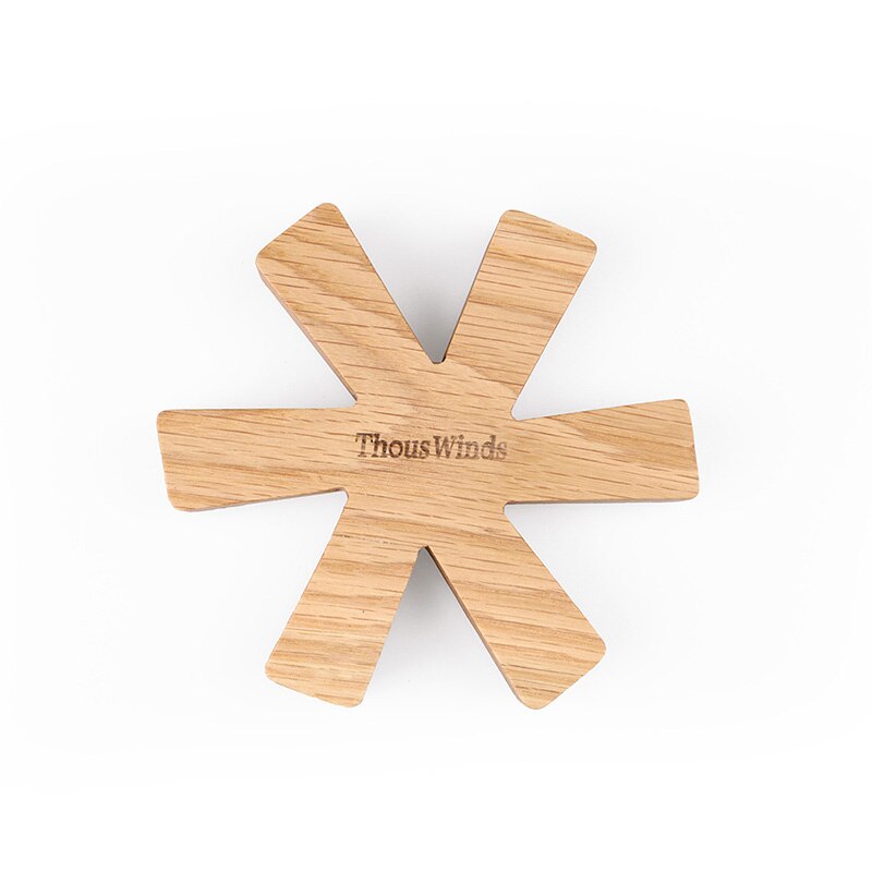 Tapete de aislamiento de madera maciza, Mantel Individual para acampar al aire libre, copo de nieve, tapete para olla: White Oak S