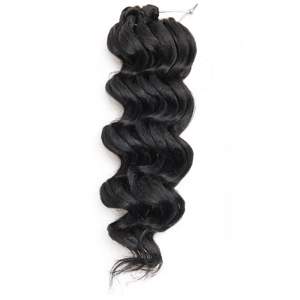 Synthetische Häkeln Haar 9 Zoll Freetress Ozean Welle Häkeln Zöpfe Haar Für Flechten Haar afro Locken Für Frauen: #1B / 1 Teile/los