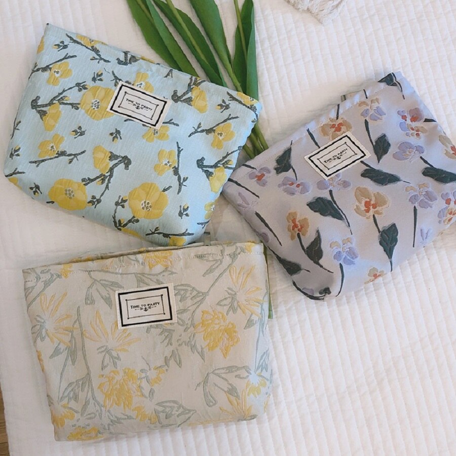 Koreaanse Stijl Katoen Vrouwen Handtas Reizen Cosmetiquera Cosmetica Make Grote Vrouwen Portemonnee Portemonnees Meisje Make-Up Kwasten Pouch