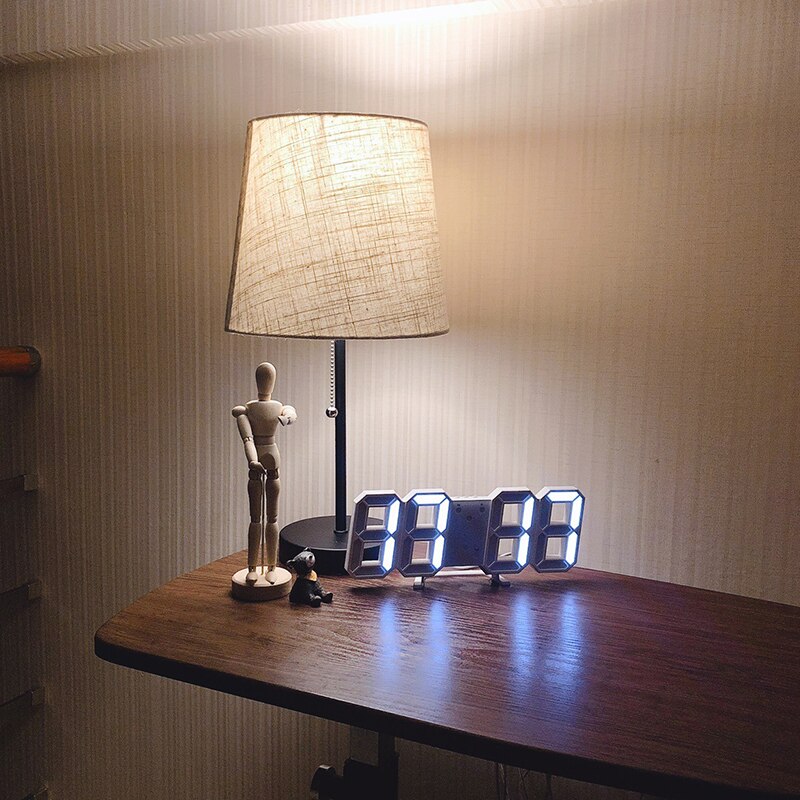 decoration 3D accessories LED digital wall clock Simple plug-in LED home electronic clock usb