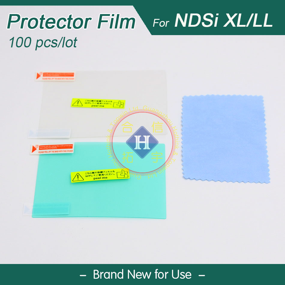 HOTHINK 100 pcs/lot protecteur d'écran LCD haut + bas pour Nintendo DSi XL dsi ll