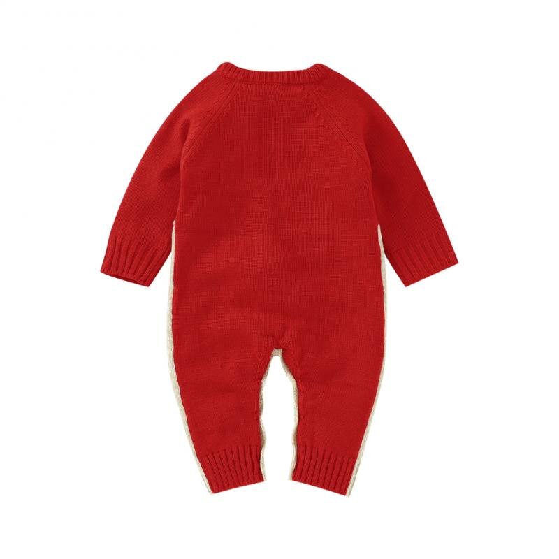 Tegneserie jule-elg jumpsuits til drenge og piger romper rensdyr langærmet elg trykt mønster års kostume spædbarn