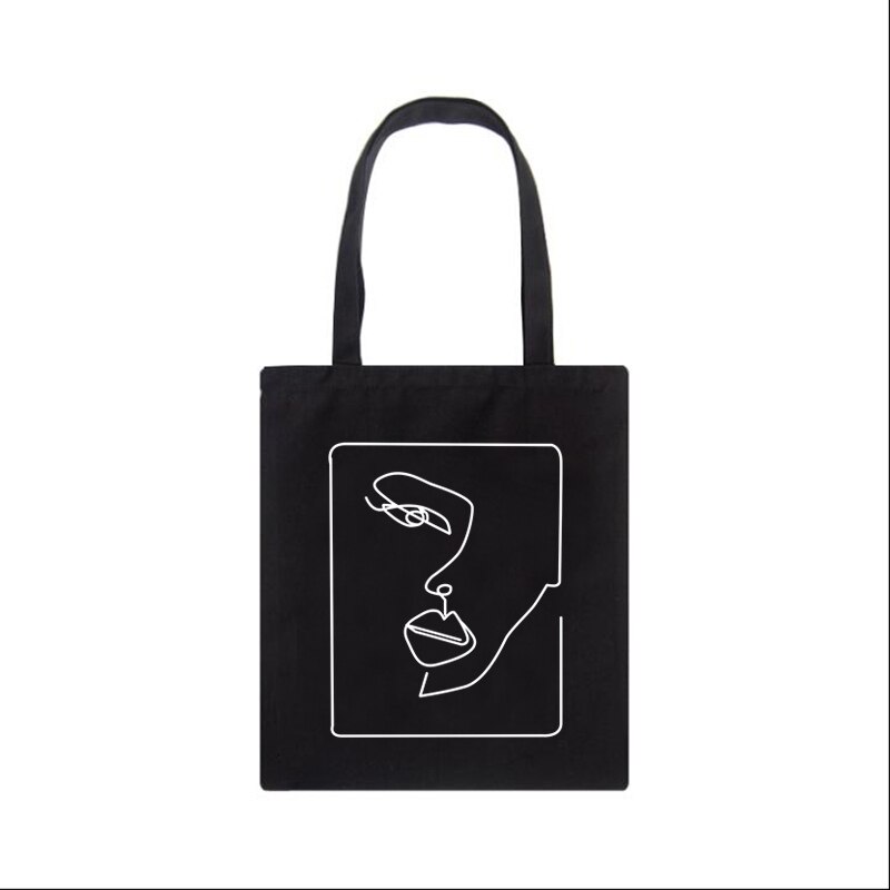 Korea Vintage Abstracte Print Shopper Tas Mode Grote Capaciteit Canvas Tas Ins College Leuke Vrouwen Tas Ulzzang Schouder tassen