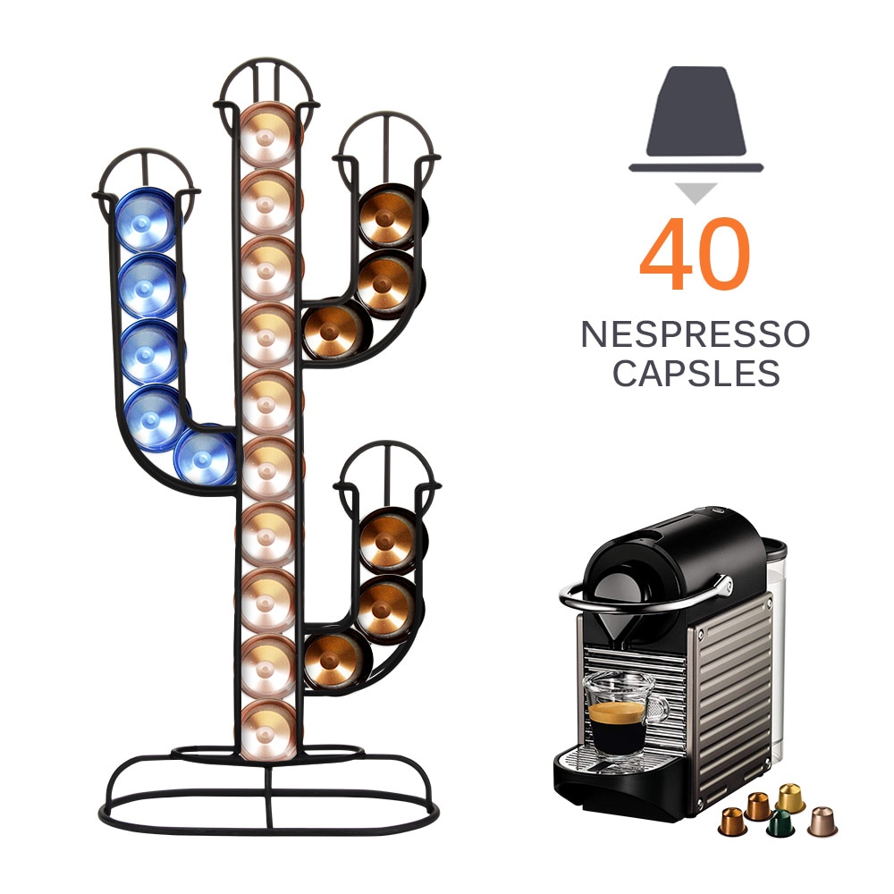 Käytännöllinen kahvikapseliteline teline pyörivälle kapselitorniteline nespresso/dolce gusto/k-cup kahvikapseleille: 40 nespressoa