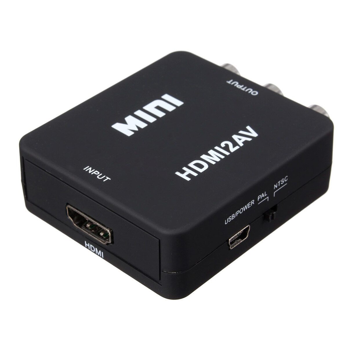 MINI HDMI naar 3RCA CVBS Composiet Video AV Converter Adapter voor TV PS3 VHS VIDEORECORDER DVD Zwart