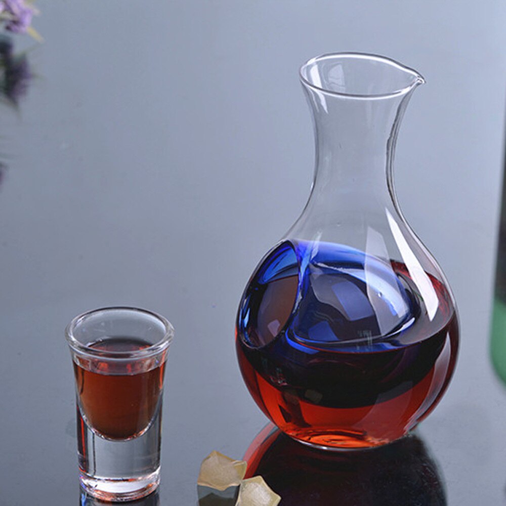 Jarra de vino de cristal única de 450ml aireador decantador de vino contenedor jarra de vino mantener fresco jarra para vino cóctel Champagne herramientas de enfriamiento