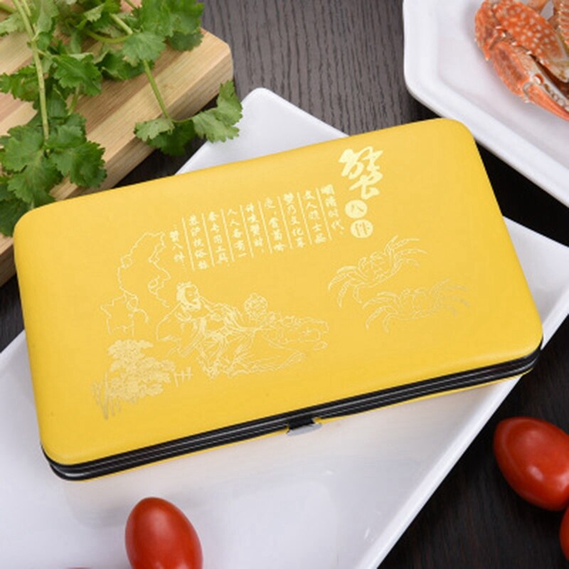 8-Piece Set for Eating Crab Tools Stainless Steel Crab Clamp Crab Clamp Crab Needle Tool Box: Yellow