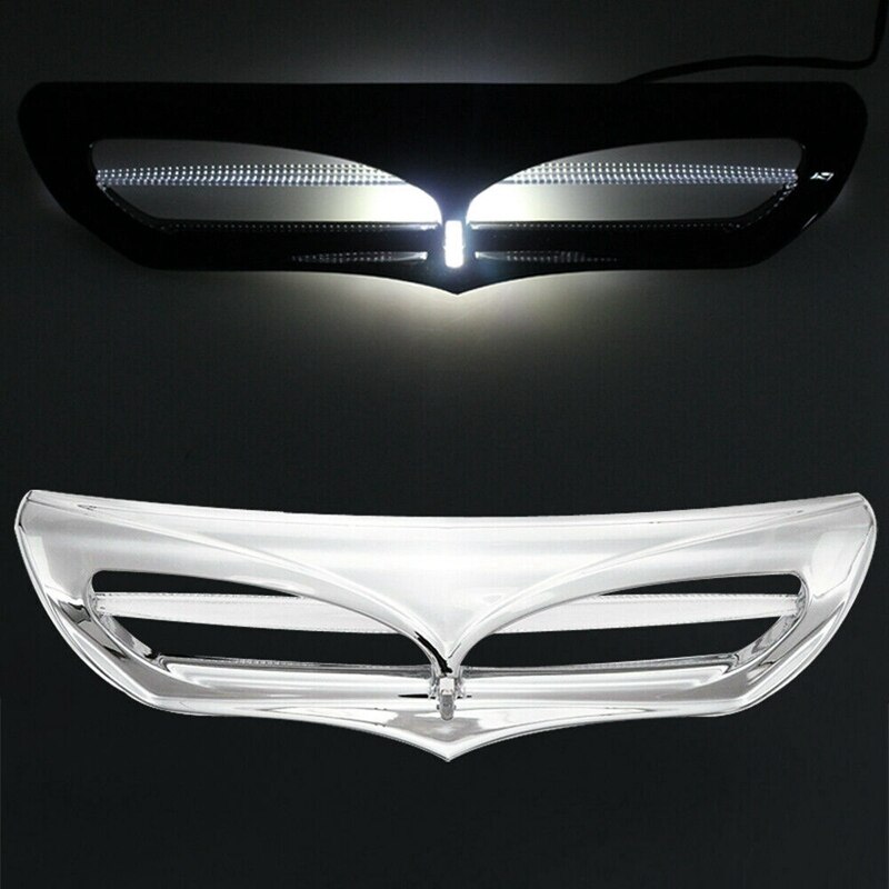Motorcycle Air Intake Vent Accent Trim Fairing with White LED Light for Touring Electra Street Glide