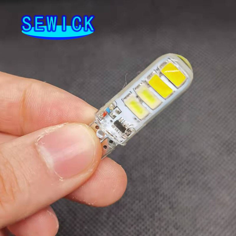 100pcs Color Flash Automobile LED Lamp T10 5630 8smd Double Color Flash Lamp T10 Silicone Lamp Bulb Car Accessories