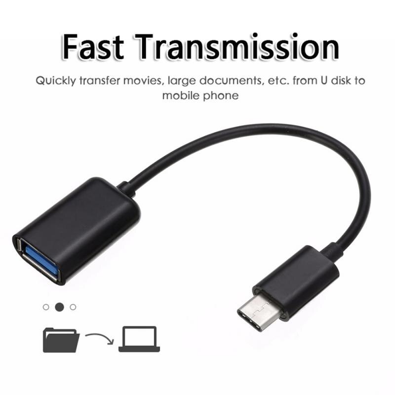 ! Black White 16.5CM Type-C To USB 3.0 Female OTG Charging Data Cable Converter Adapter Data Line Accessories