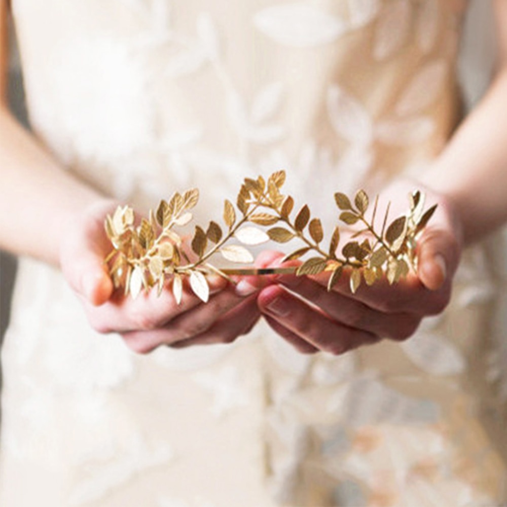 2019 Nuova Sposa corona in Lega di Figura di Fogli Della Sposa della Damigella D'onore del Diadema di Cerimonia Nuziale Della fascia Dei Capelli Pettine Dei Capelli Pinze Accessori per Capelli