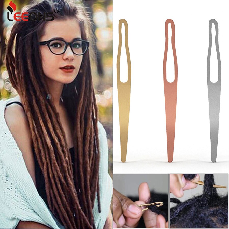 Leeons 2Pcs Dreadlock Interlocking Needles Craft Dreadlocks Crochet Sisterlock Wig Needle Locs Crochet Dreads Interlocking Tool