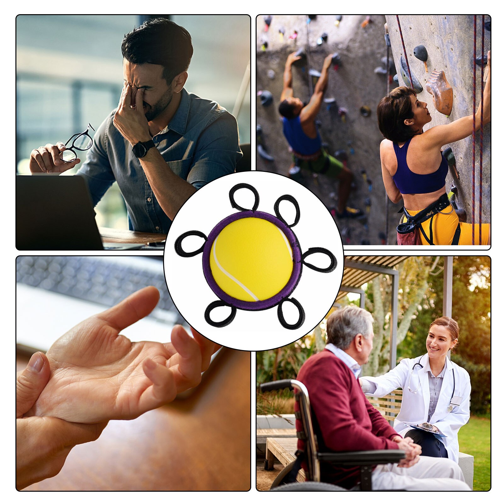 Hand Grip Strengthener Hand Exerciser Ball Carpal Expander Finger Trainer Grip Strength Rehabilitation