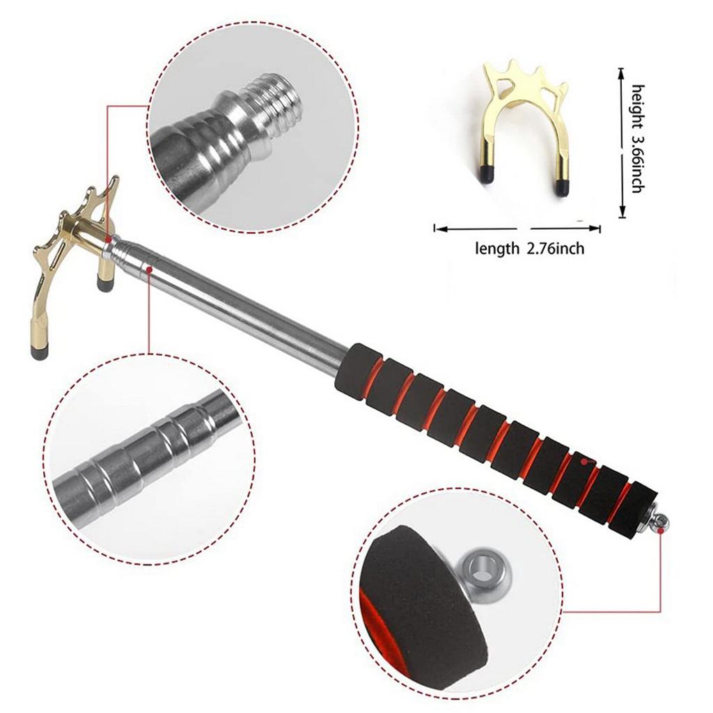 Stainless Steel Telescopic Billiards Pool Cue Bridge Stick with Bridge Head Billards Short Billard Replacement Holder Kit