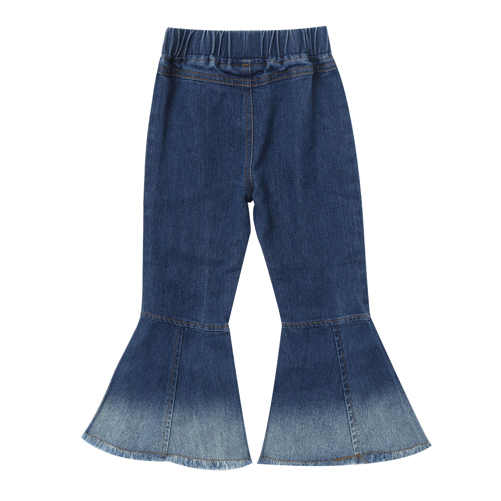 Pantalones vaqueros Vintage para niña pequeña, Vaqueros ajustados con campana, pantalones acampanados de Color degradado a la