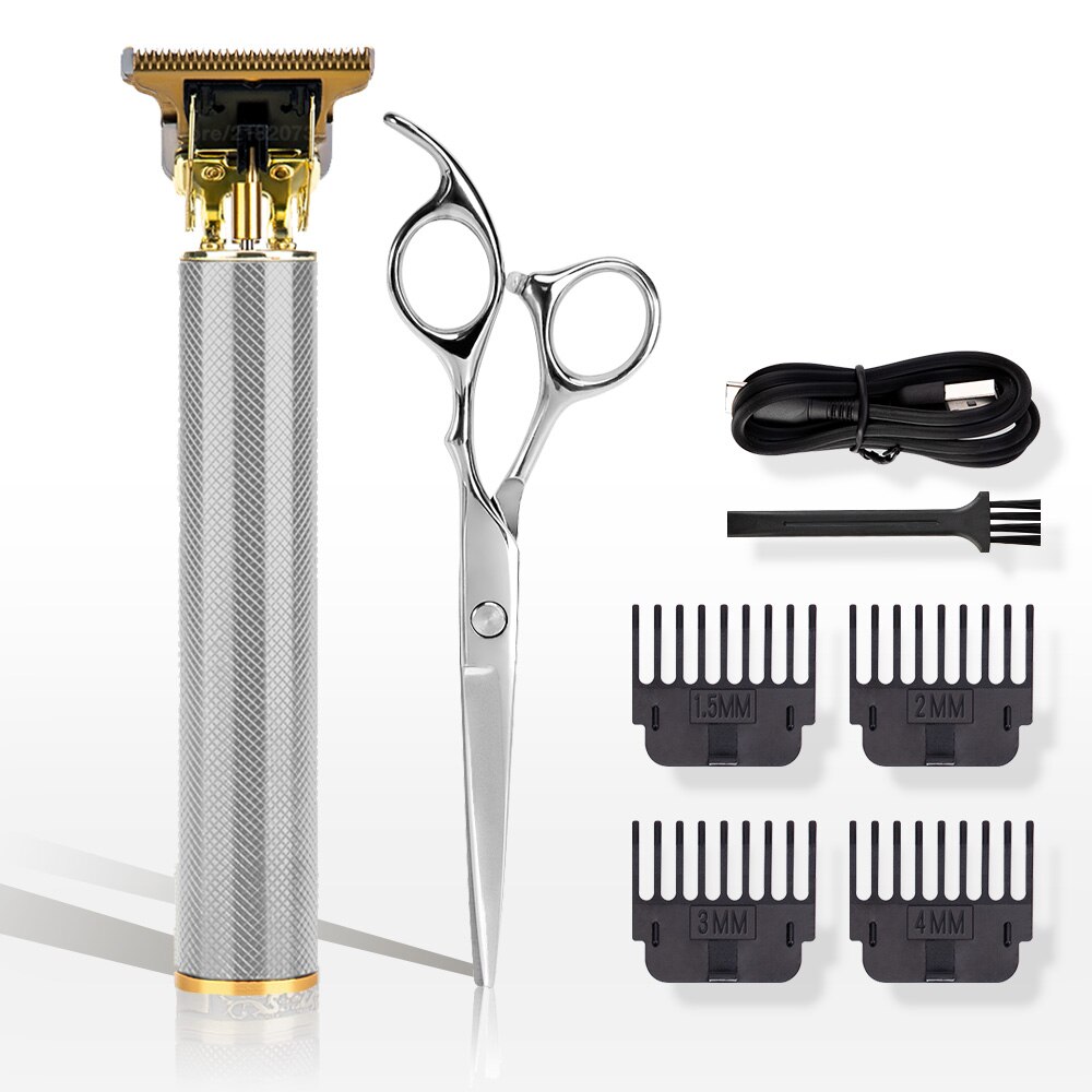 2/1pcs Hair Scissor Clipper Hairdressing Set Steel Titanium Barber Shop Electric Trimmer Men Hair Cutting Scissors: set B