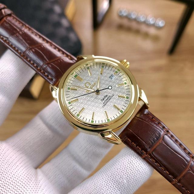 Omega- Brand Automatische Mechanische 007 Horloges Mannen Waterdichte Skeleton Polshorloge Met Vrouwen Mannen Lederen Band: 12