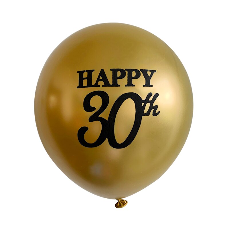5 stuks 12 inch gouden zwarte metalen latex ballon helium volwassen ballon bedrukt happy 30th verjaardagsfeestje decoraties ballonnen benodigdheden
