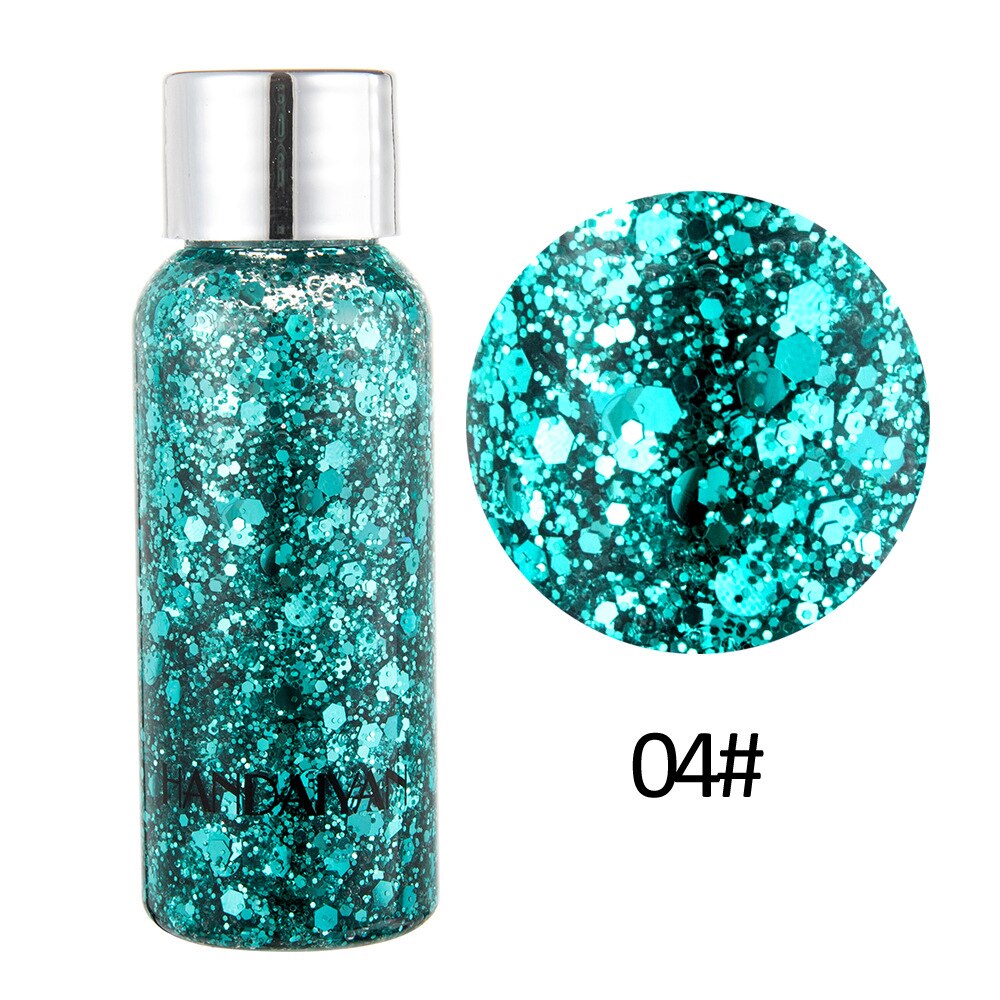 Sirena-Lentejuelas gruesas, purpurina líquida, sombra de ojos, Gel corporal brillante: 4