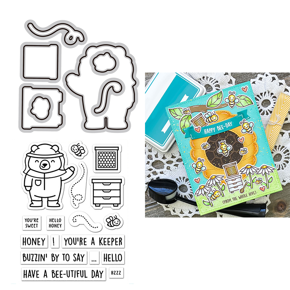 Critter Border Diglogue Cutting Dies Clear Stamps Happy Birthday Sentiments for DIY Scrapbooking Paper Cards Craft: M / Multi-Colored
