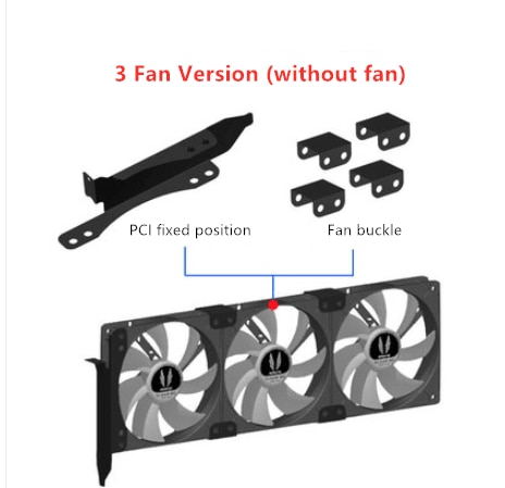 DIY video card companion PCI bit fan cooling bracket Support 9cm 12cm fan Display card cooling bracket: 3 fan