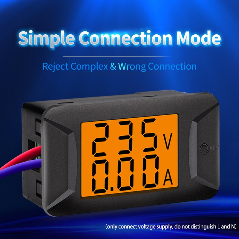 Autopher Ac Spanning Stroom Voltmeter 40 ~ 400V/100A Lcd Digitale Display Ammeter