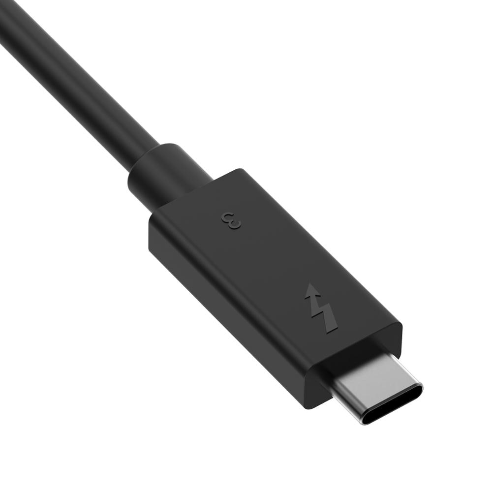 Thunderbolt 3 Cable 100W 40Gbps Black for eGpu Dell XPS MBP 50cm/60cm/70cm/100CM