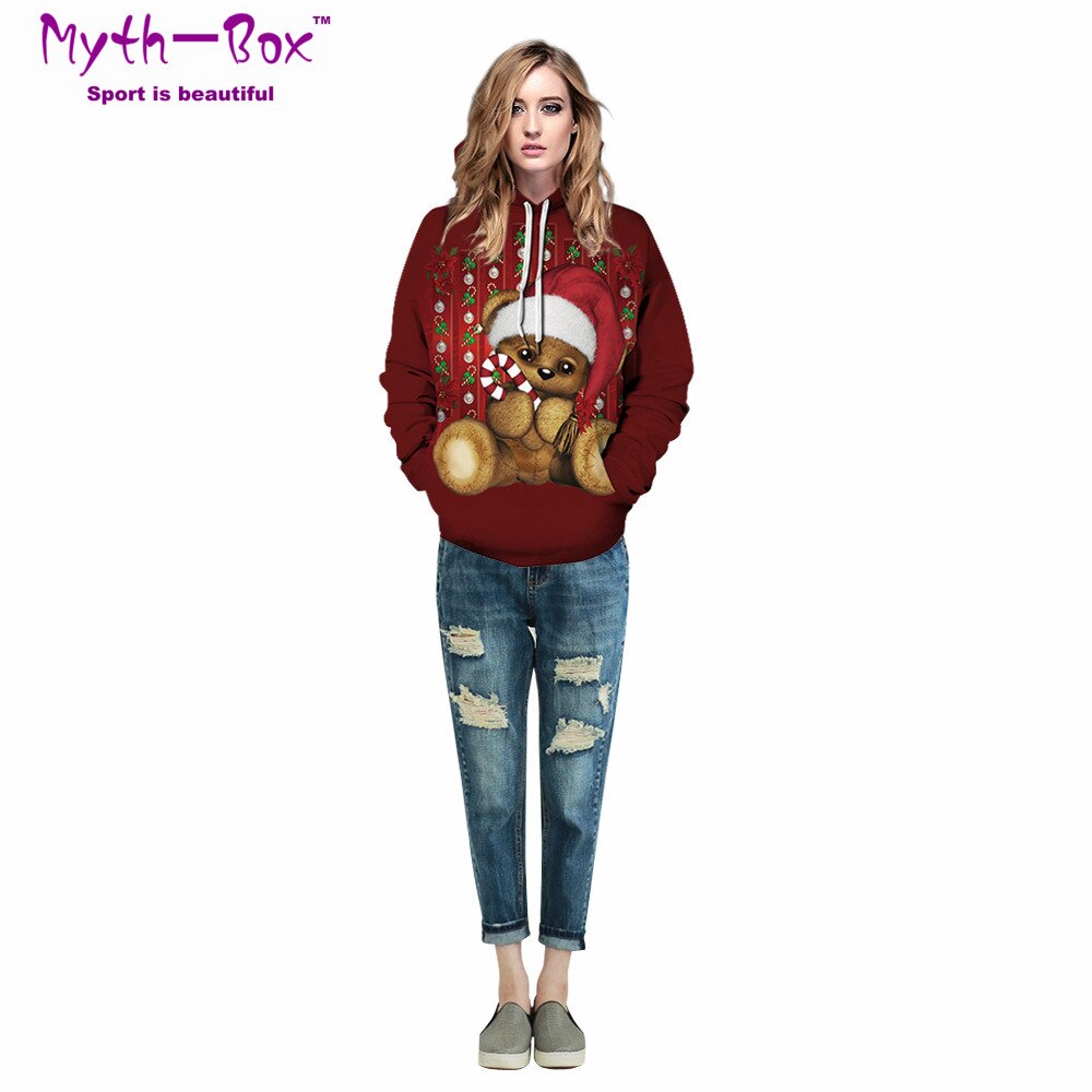 Vrouwen/Mannen Hoodie Sweatshirt Kerst Hoodies Vrouwen Kerstman Print Sportwear Sport Hooded Sweater Herfst Winter Streetwear Trui