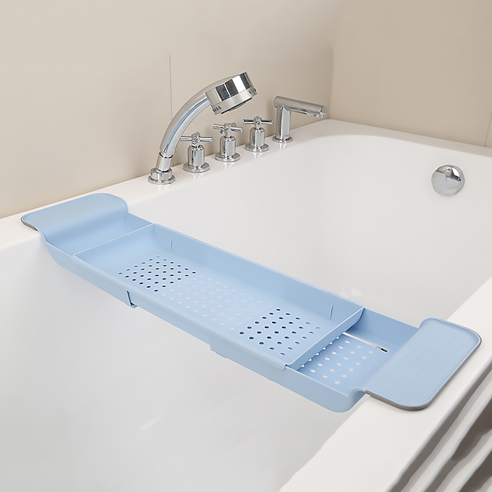 Kitchen Sink Drain Holder Multi-Function Bathroom Tools Retractable Bathtub Storage Rack Bath Tray Shelf Tub Towel Storage Shelf