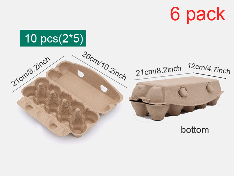 6 Pack Egg Cartons Bulk 6/8/10/12 Count Style Reusable Cardboard Egg Cartons Eggs Tray Refrigerator Empty Egg Storage Box: Red