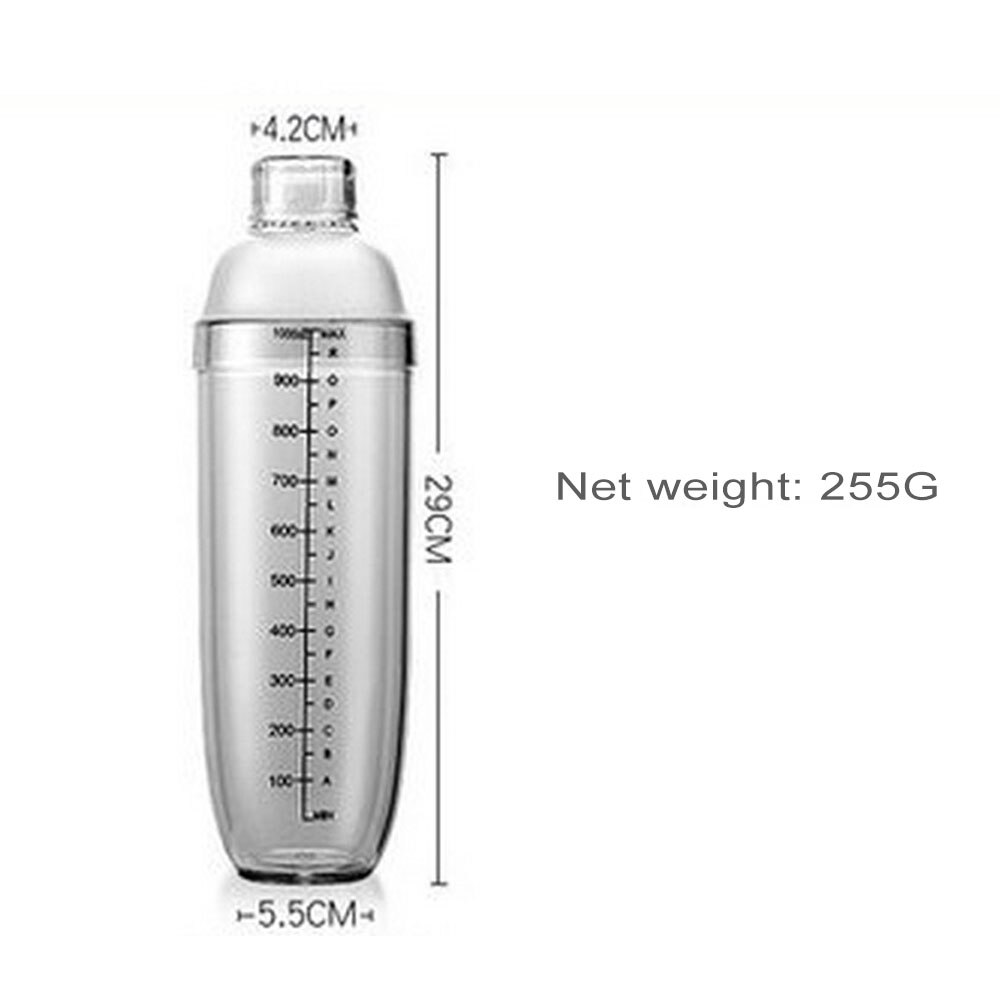 PC Cocktail Glass Wine Beverage Mixer Wine Shaker Drink Shake Cup Coffee Drink Mixer Shake Bottle Tools 350ml/530ml/700ml/1000ml: 1000ML