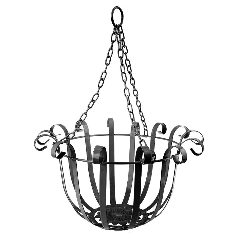 Gancho de soporte para maceta de flor para colgar en pared estilo europeo, colgador de hierro, soporte para plantas, decoración del hogar y balcón: Black