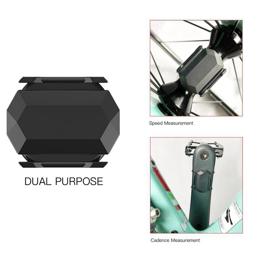 Cycling Speed or Cadence Sensor Waterproof Bike Speed Cadence Sensor ANT+ and Bluetooth 4.0 Wireless Bicycle RPM Sensor Computer