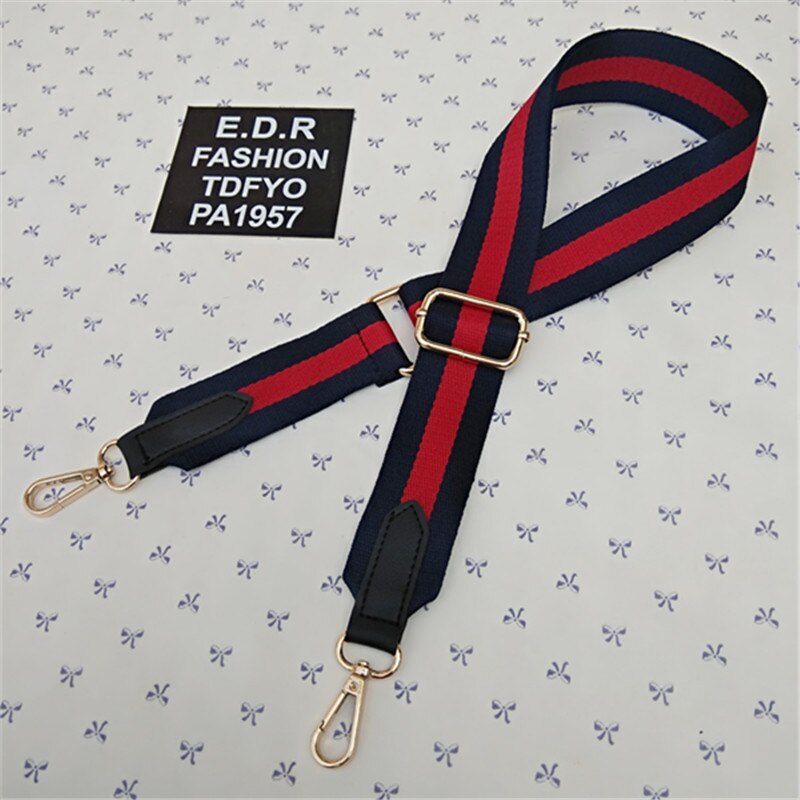 3.8cm woman bag Shoulder strap accessories vintage style stripe adjustable bag strap handle for cross body bag belt: Blue