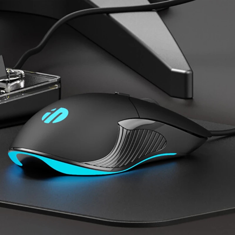 INPHIC – souris de jeu PB1, filaire, USB, 6 touches, 4800 DPI, réglage de la Macro définition, programmation pour PC