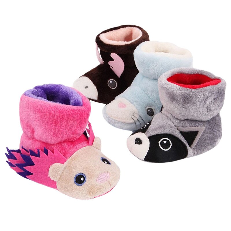 Cartoon Schattige Kleine Baby Snowboots Winter Warm Animal Laarsjes Soft Sole Anti-Slip Baby Prewalkers Katoen Laarzen Voor baby