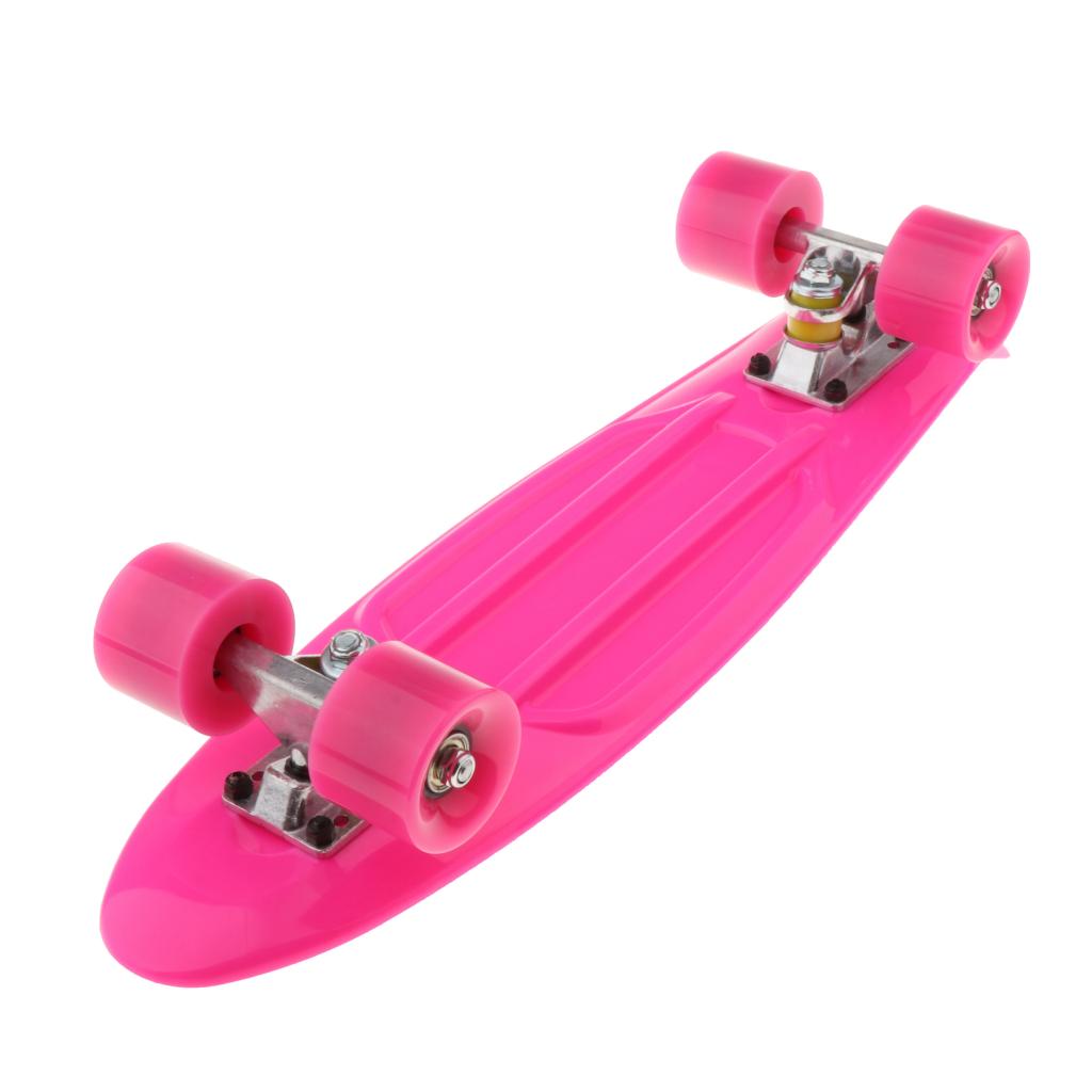 22 pouces enfants complet Skateboard Cruiser garçons filles Mini Skate Board rétro Longboard 200 lb poids de charge maximum avec roues lisses