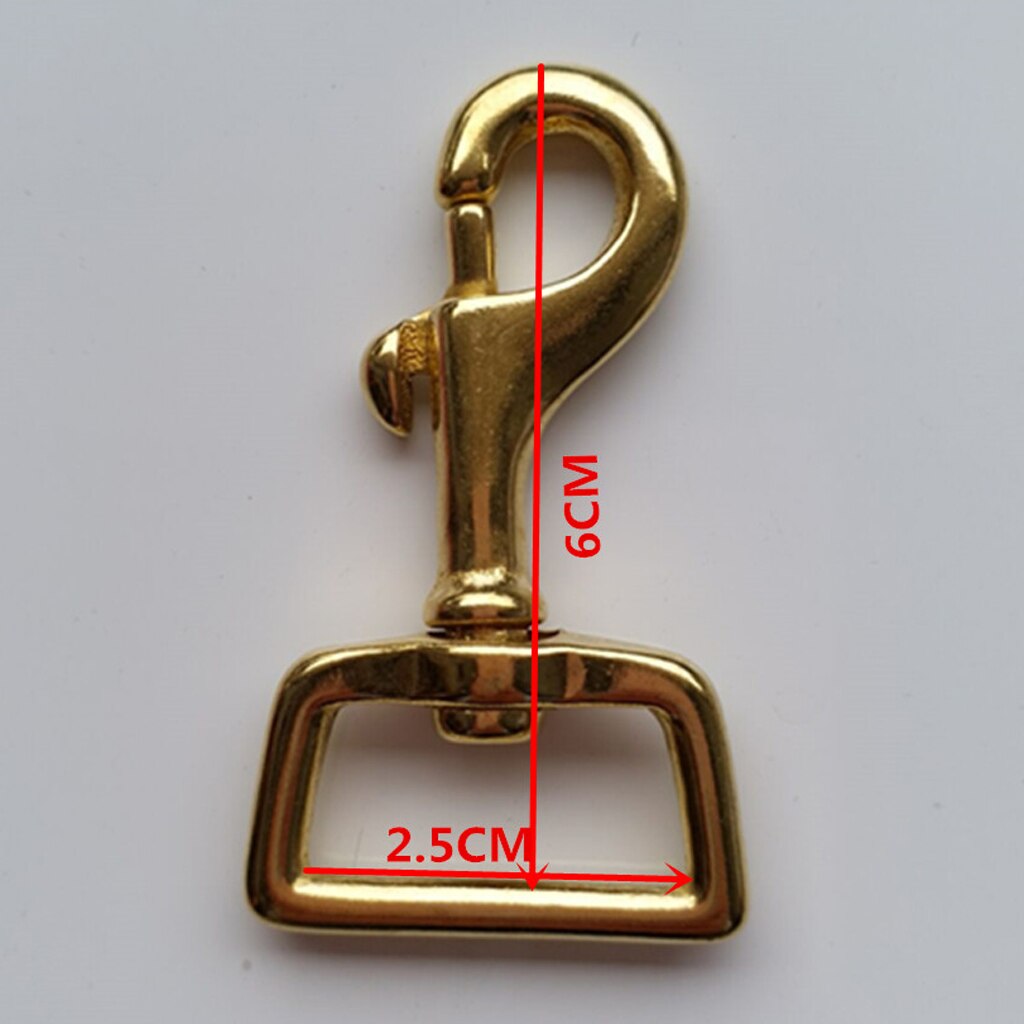 Solid Brass Square Eye Swivel Bolt Snap Hooks Pet Buckle Trigger Clip Clasp Dog Horse Lead Keychain (Gold)