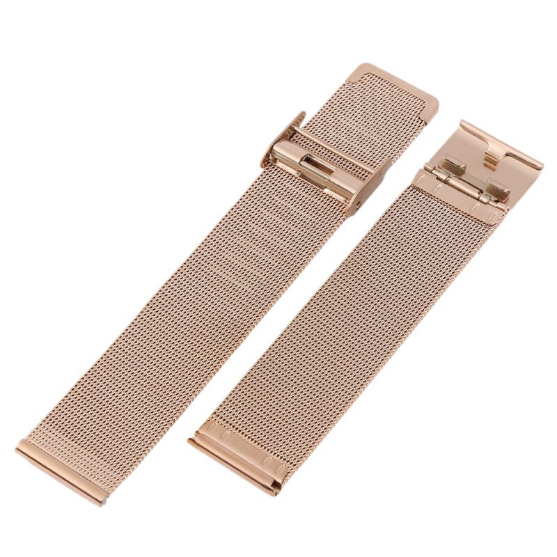 Correa de reloj milanesa popular 12mm 14mm 16mm 18mm 20mm 22mm 24mm Universal de acero inoxidable correa de reloj pulsera de plata negra: Rose Gold / 16 mm