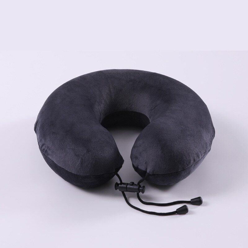 Natuurlijke Latex Reizen Nek Kussen Voor Vliegtuig U-Vormige Kussen Orthopedisch Kussen Kussens Oreiller Almohada Cervicale Poduszkap: New Black