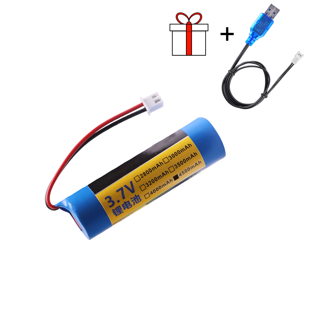 4500mah 3.7 V 18650 Battery Pack Xh2.54-2p Plug Li-lon Rechargeable Lithium Battery with charger Clock Bluetooth Audio Battery: PURPLE