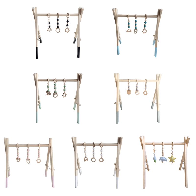 Nordic Stijl Baby Gym Speel Frame Nursery Zintuiglijke Ring-Pull Speelgoed Houten Baby Kind Kledingrek Kinderkamer Decoratie