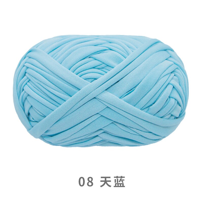 Neemoy100g/ball Colorful Cloth Strip Yarn Hand Knitting Crochet Thread for DIY Handmade Cushion Carpet Line Coarse Yarn: 08 sky blue